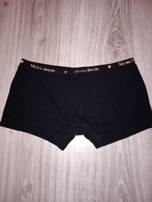 Nowe majtki damskie bokserki ze złotym napisem mytaly secret