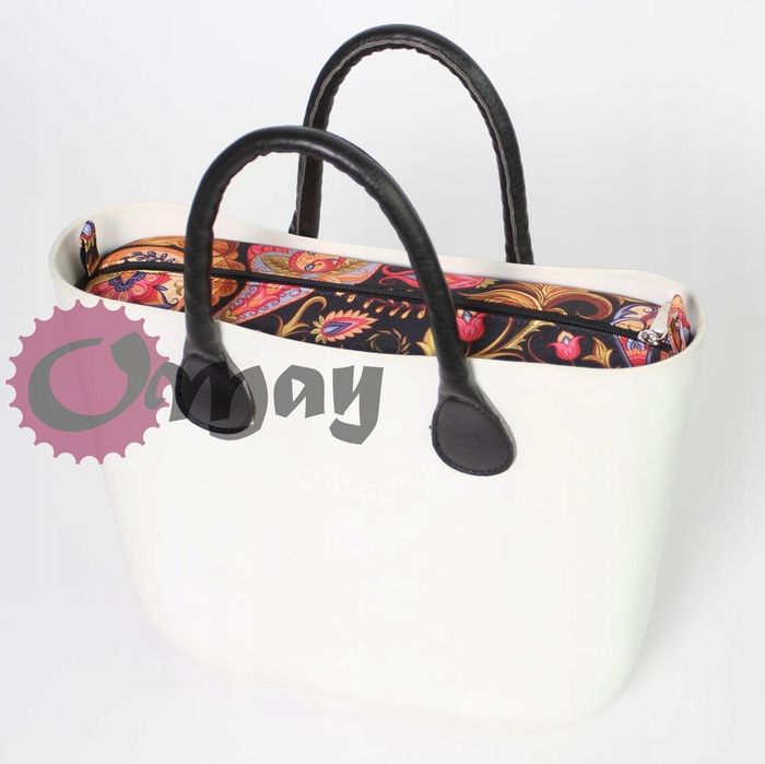 CZARNY organizer OBAG MINI +OPASKA orient 2 kieszenie wkład OMAY