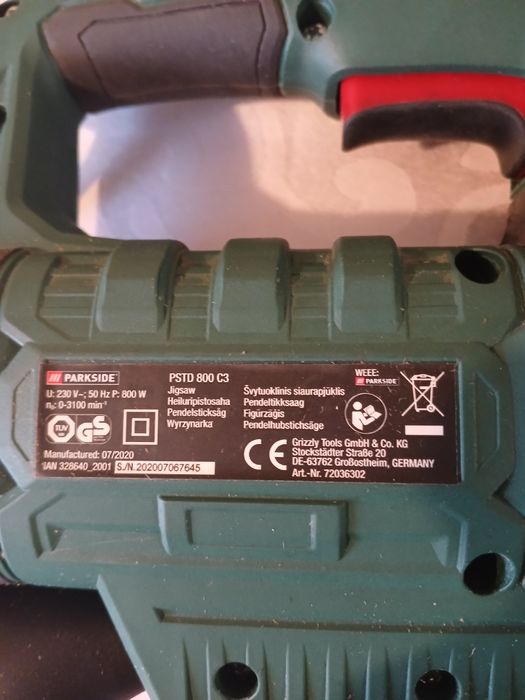 Wyrzynarka PARKSIDE  PSTD 800 C3