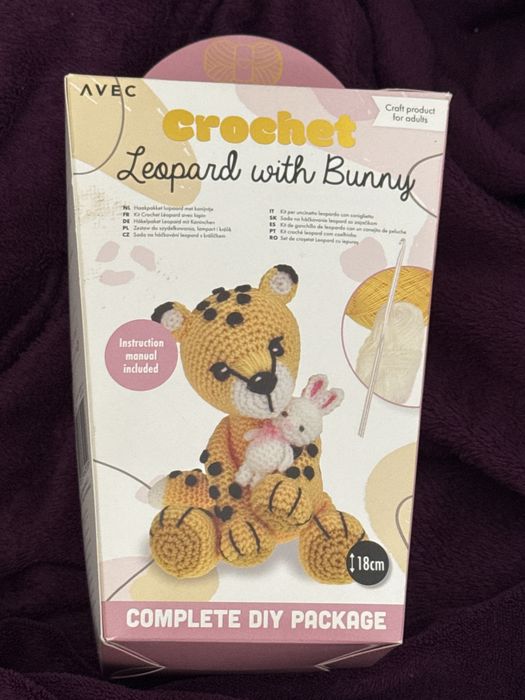 Kit de croché- Leopardo com Coelhinho (amigurumi)