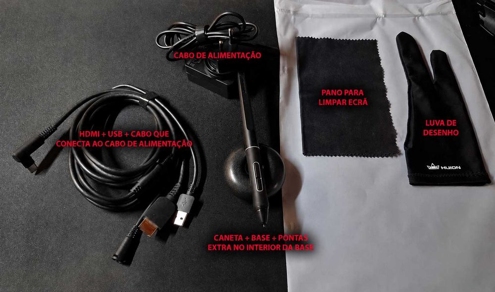 HUION Kamvas Pro 13 – Mesa Digitalizadora com Ecrã + Acessórios
