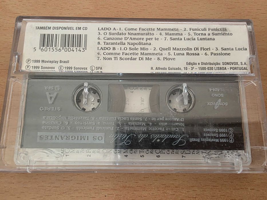 cassete áudio "Saudades de Itália - Os Imigrantes"