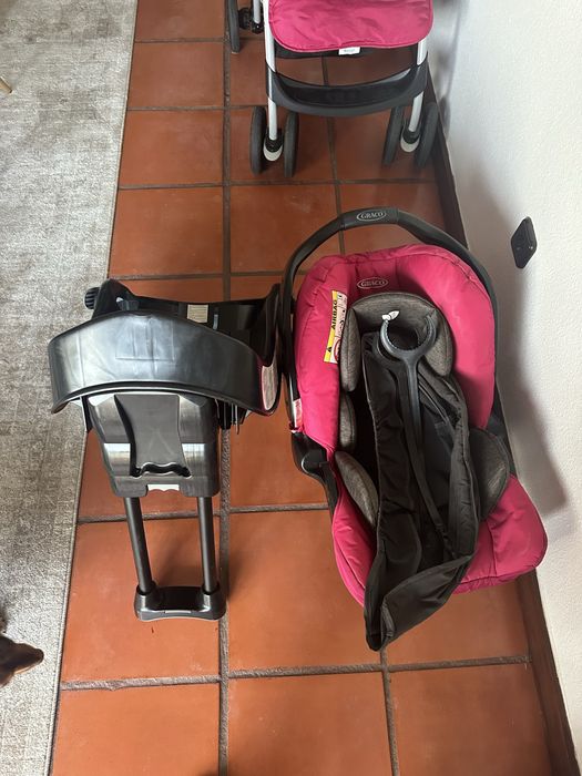 Graco travel system carrinho + ovo + isofix