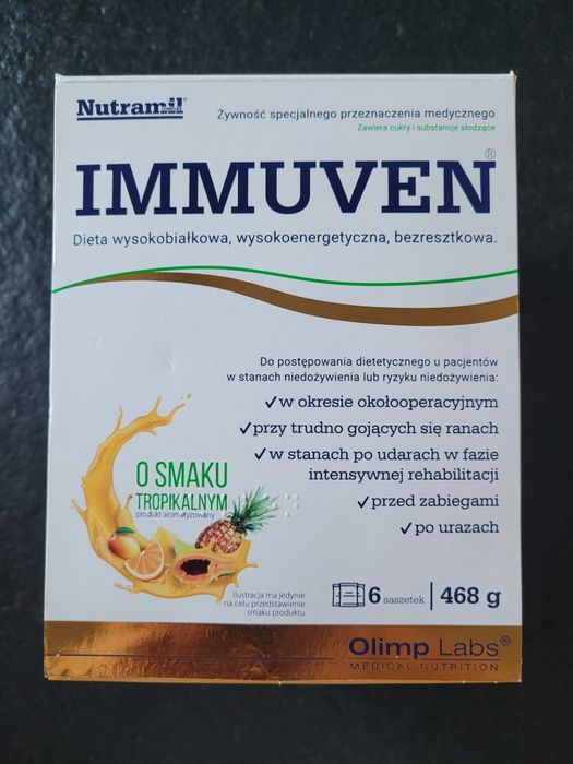 OLIMP Nutramil Immuven o smaku tropikalnym, wysokobiałkowe 4 saszetki