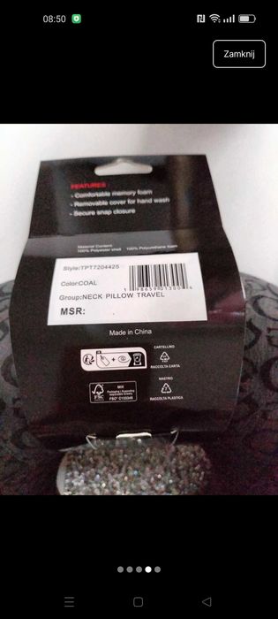 Guess zagłówek poduszka podróżna nowa