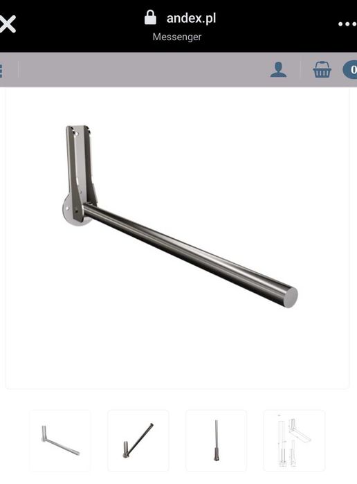 Uchwyt łazienkowy prosty uchylny 85 cm