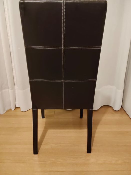 Pack de 6 Cadeiras couro castanho