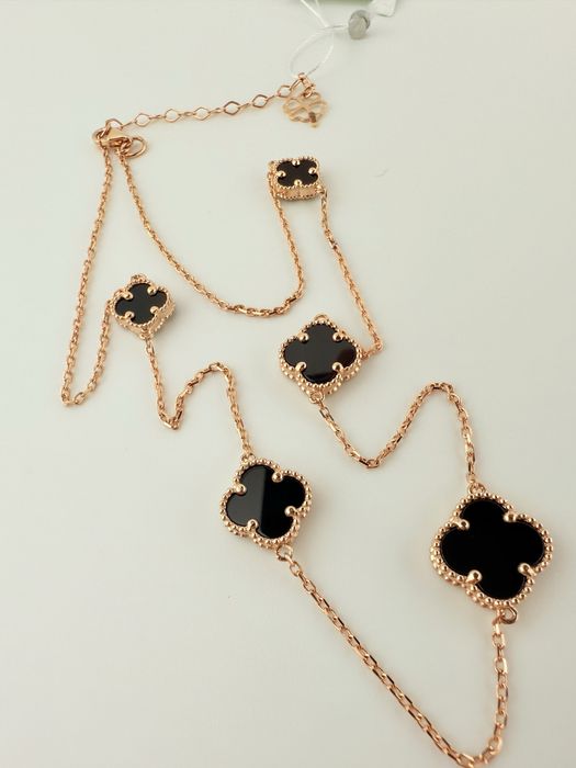 Золоті сережки нові / стиль «Van Cleef»