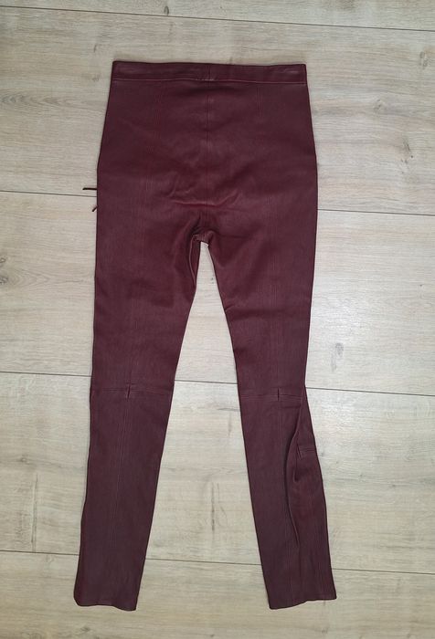 Balmain skórzane spodnie Burgund r. 26 XS