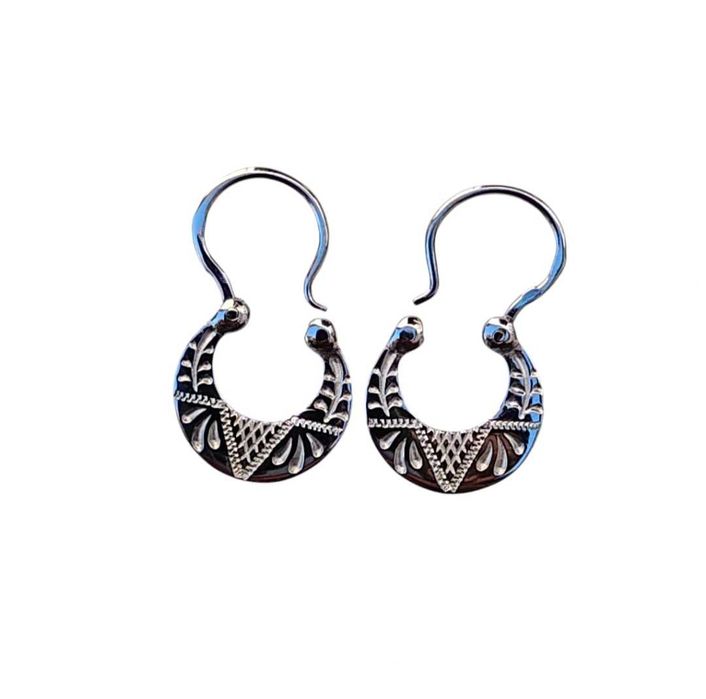 Сережки півмісяці зі срібла