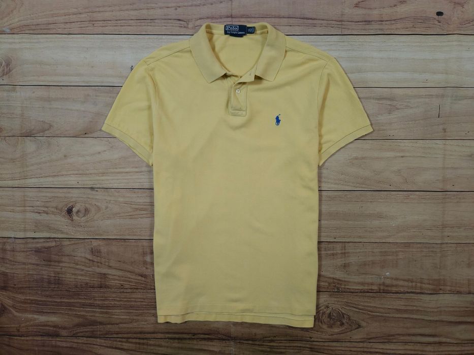 POLO RALPH LAUREN Koszulka Polo Męska Żółta Logowana r. XL