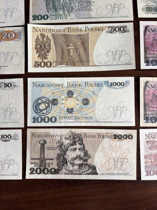 Klaser banknoty PRL UNC zestaw
