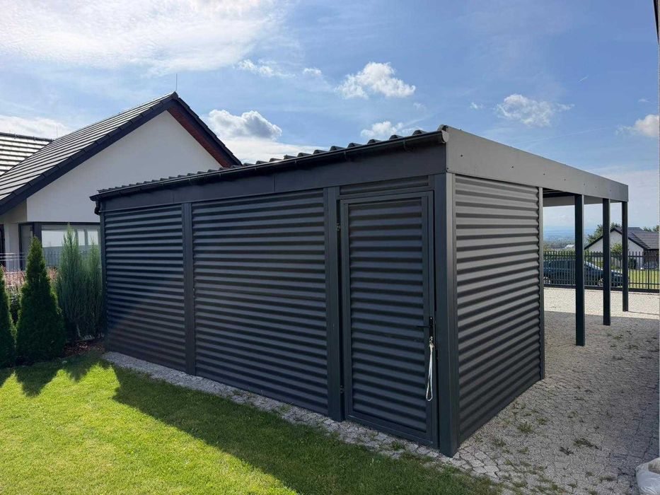 Wiata samochodowa z Pomieszczeniem Gospodarczym / Carport ze schowkiem 6x8 (różne wymiary)