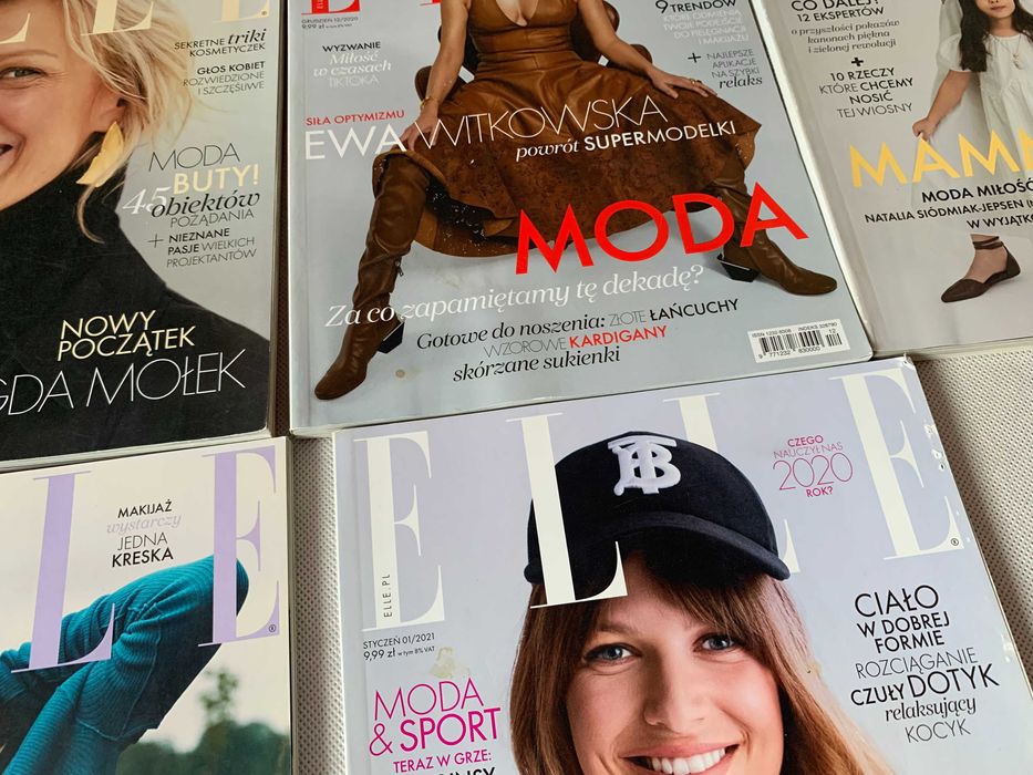 zestaw magazynów czasopism Elle archiwalne numery