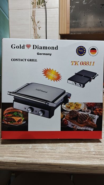 Електрогриль Gold Diamond TK 08811. Электрогриль .