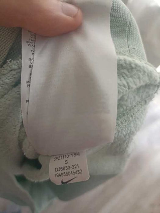 mietowo Zielone hoodie bez kaptura nike basic crewneck vintage unisex