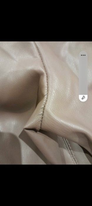 Spodnie skórzane woskowane zara xs s wysoki stan eleganckie