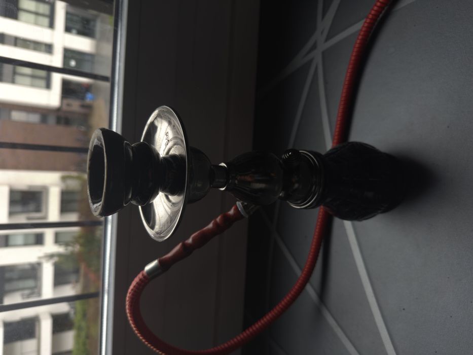 Kompletna Fajka Wodna (Czarno-Srebrna) + Węgielki Kokosowe i Akcesoria