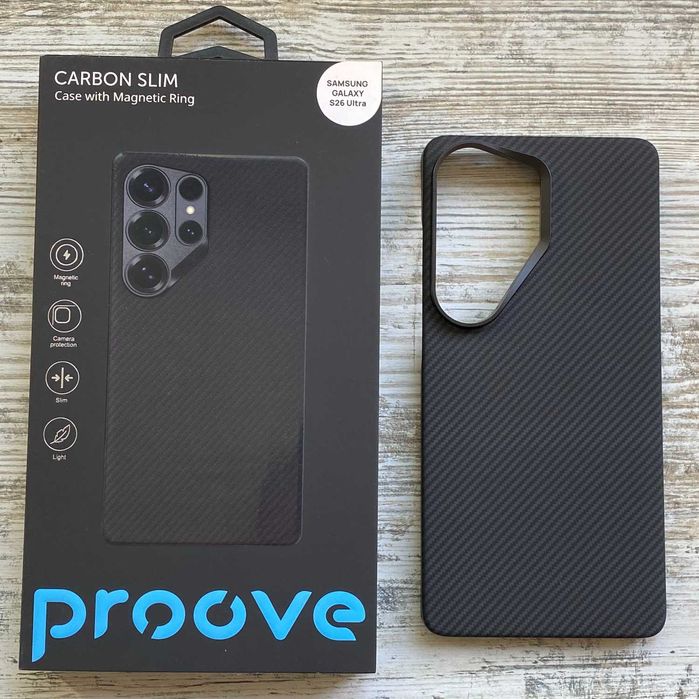 Карбоновый чехол Proove Carbon Slim для Samsung S26 Ultra Plus