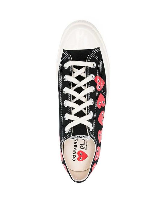 Кеди Converse x Comme Des Garcons Play Red Multi Hearts Low Top Black