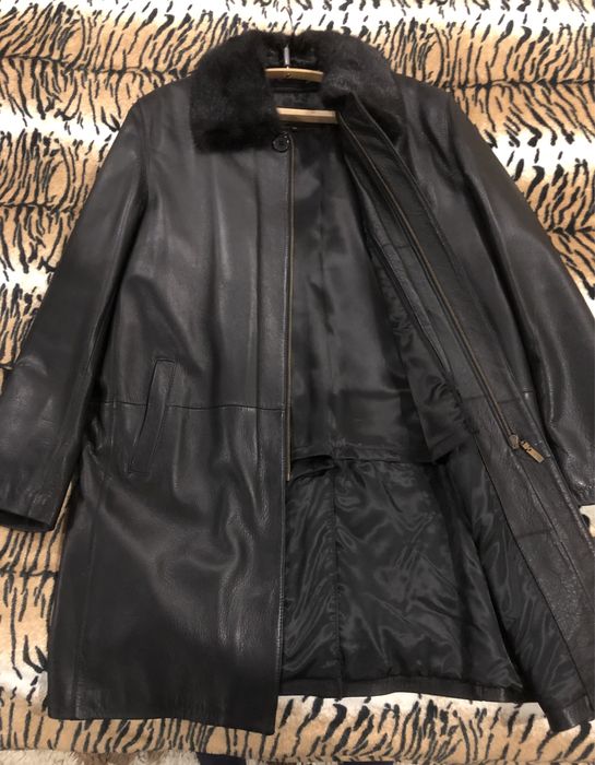 Шкіряне чоловіче зимове пальто (Туреччина)