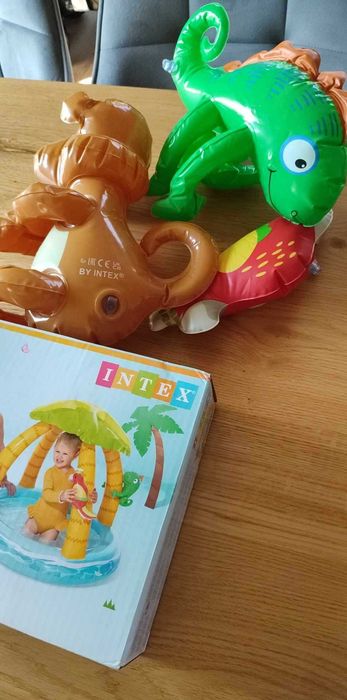 Basen dmuchany okrągły brodzik bezludna wyspa tropikalna Intex 102cm