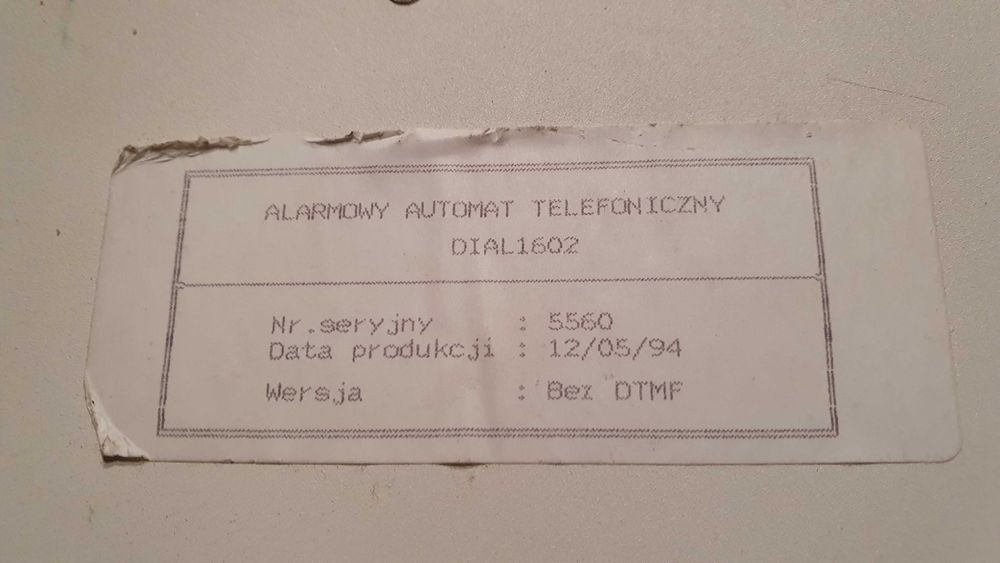 Alarm i Dialer powiadomienie telefoniczne ROGER 1602