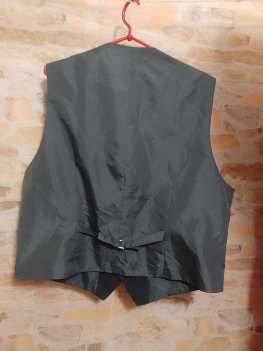 (XL) Szara, Ekskluzywna kamizelka garniturowa z Londynu