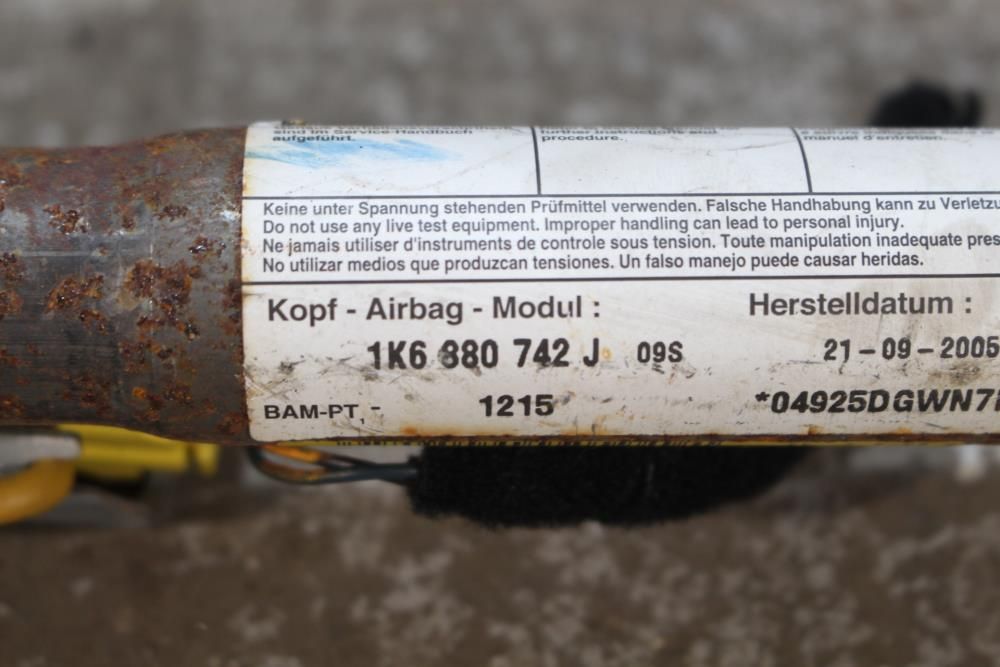 Airbag cortina direito VOLKSWAGEN Golf V (1K1)