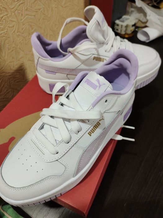 Кроссовки PUMA, р-р. 39,  женские, кожа натуральная, цвет Белый