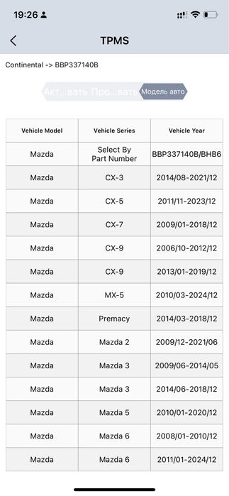 Датчики тиску шин на MAZDA / 433 MHz/ оригінал!
