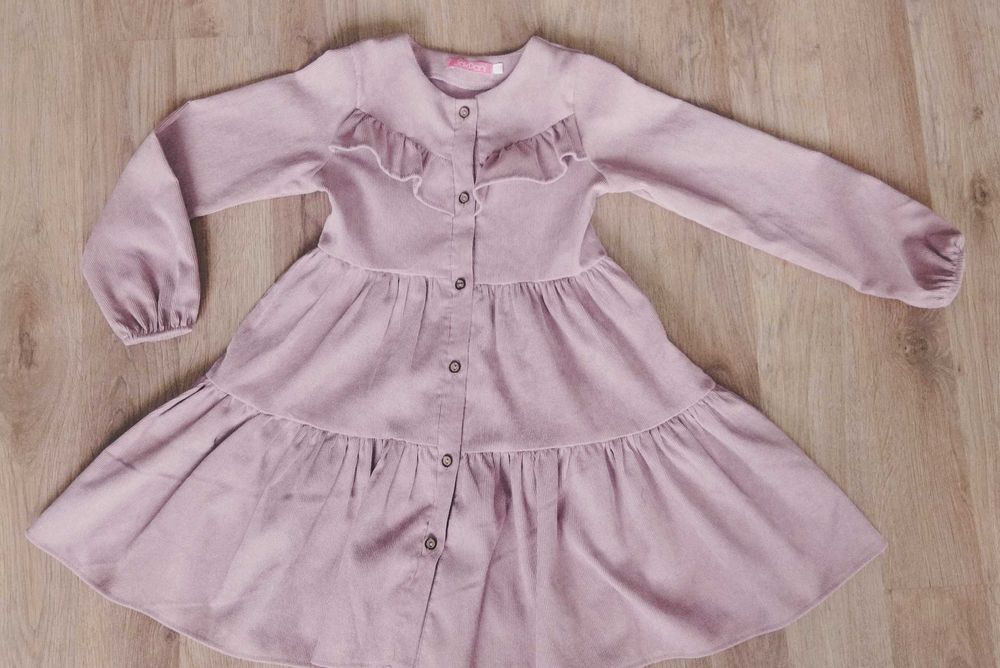 Вельветова сукня з рюшами для дівчинки 122см