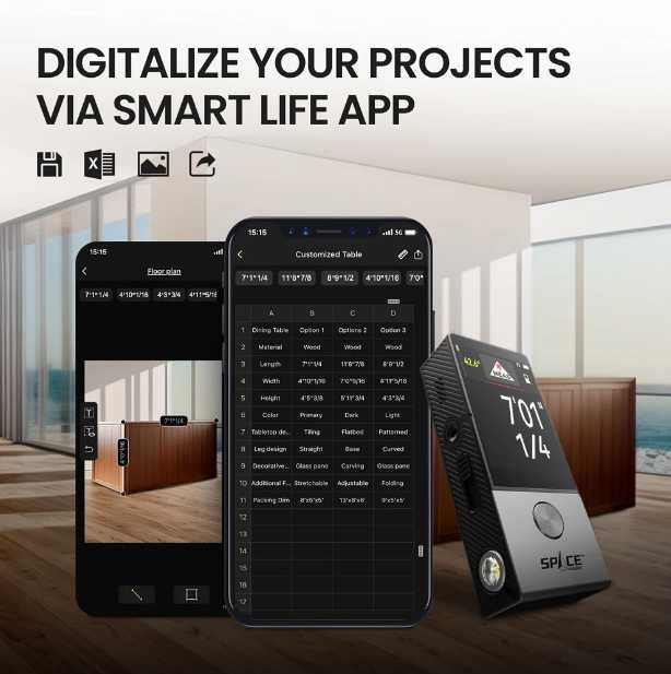 Цифровой лазерный дальномер Mileseey D9 PRO лазерна рулетка 100 м