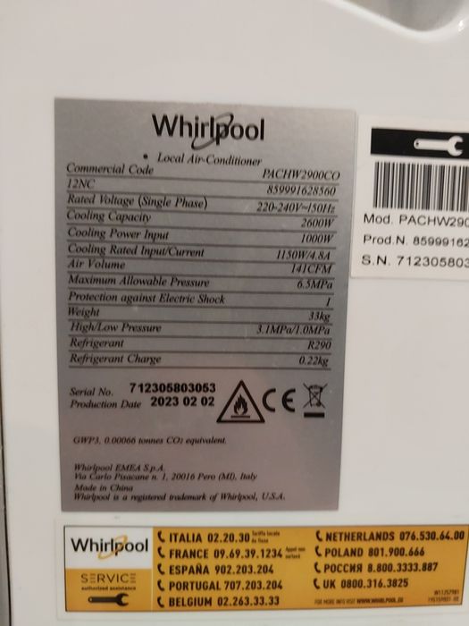 Klimatyzator WHIRLPOOL PACW2900