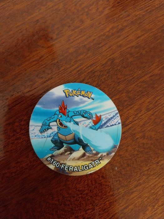 Feraligatr 160, Pokémon Tazos League, raro, edição limitada, vintage