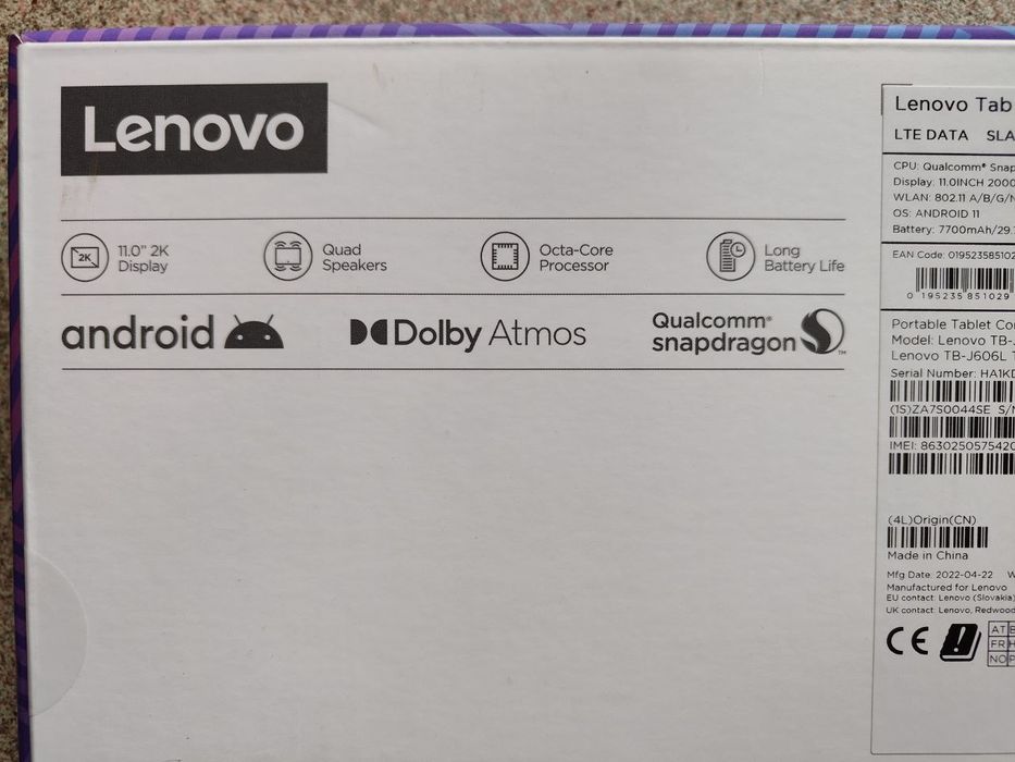 Lenovo Tab P11 TB-J606L 11" 4/­64GB LTE Android Slate Grey. Гарантія