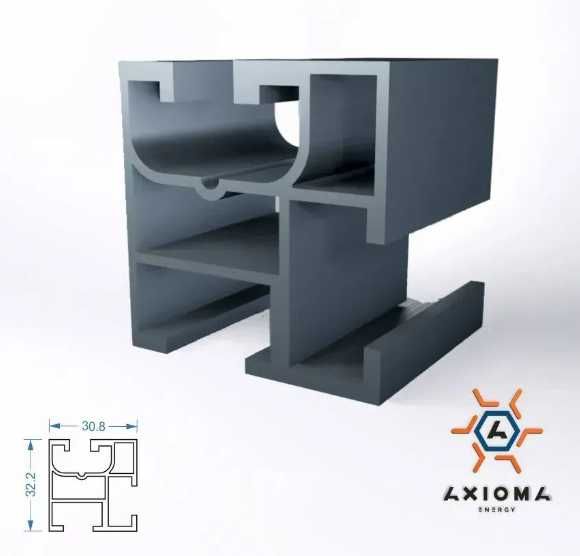 Рейка алюмінієва анодована для сонясних панелей 32 мм AXIOMA energy