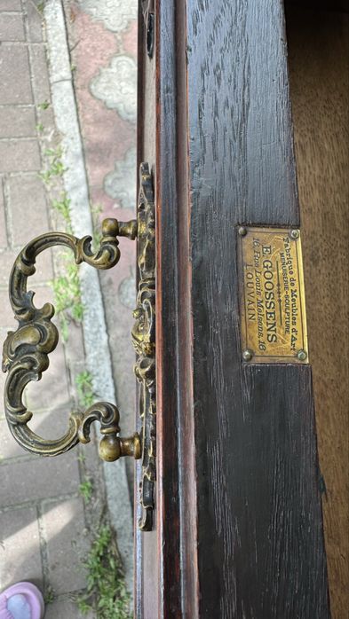 Буфет поставец десертник, антикварный, 120 лет, ручная резьба, Бельгия