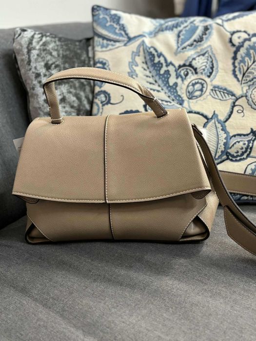 Torebka Polene beżowa skórzana z workiem przeciwkurzowym