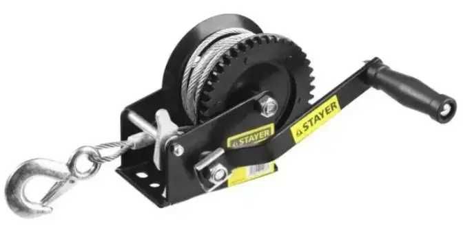 Лебідка барабанна Stayer MASTER 450 кг, 10 м трос, 4 мм діаметр троса
