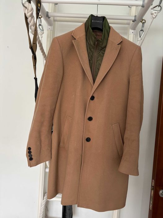 Płaszcz męski  VISTULA| Rozmiar 52 | Slim Fit | Kolor camelowy
