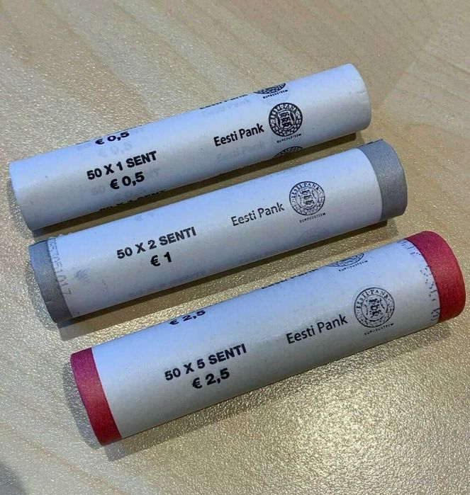 Moeda 1, 2, 5 centimos Estonia