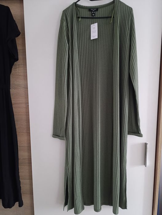 New Look rozmiar 40 /42 L/XL długi kardigan khaki na wiosnę