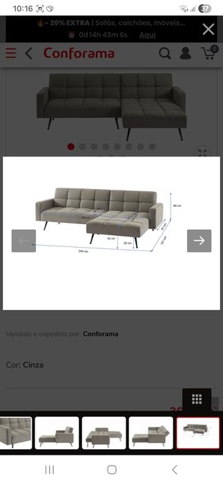 Sofá com chaise longue
