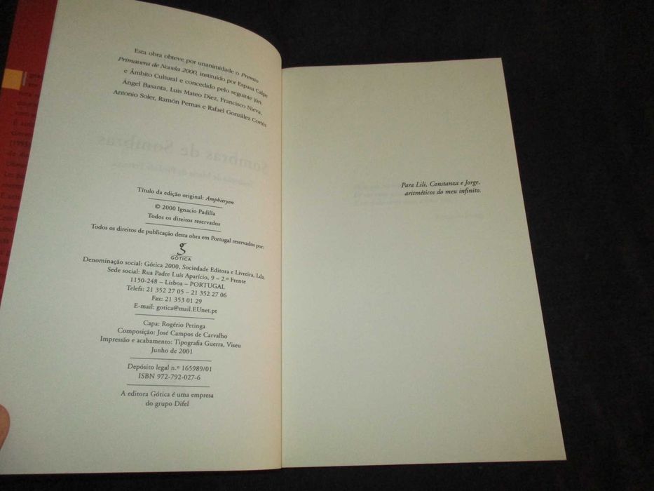 Livro Sombras de sombras Ignacio Padilla