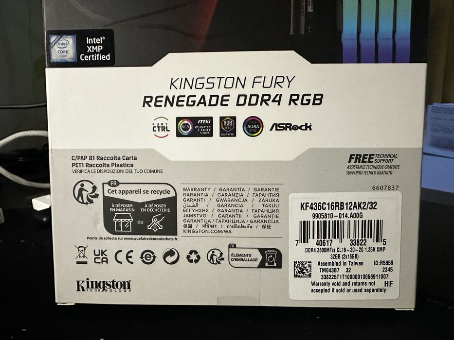DDR4 32 Gb cl16 Kingston FURI RENEGADE