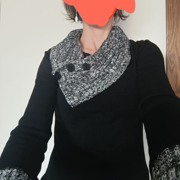 Długi sweter 36 Golf sukienka tunika