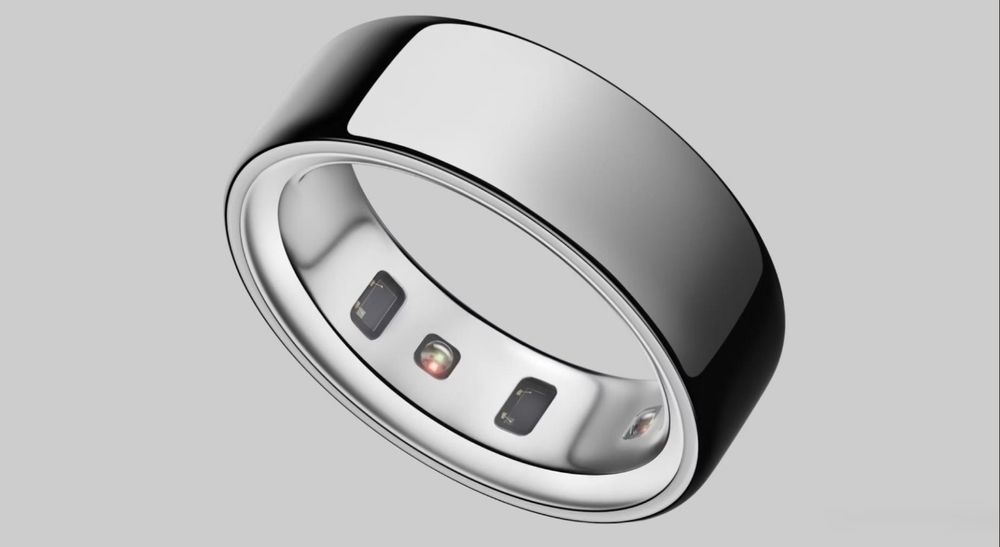Oura ring 4 silver, black [size: 9,10]