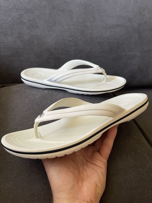В'єтнамки тапочки Crocs Crocband Flip white р. 45-46 M11(30 см)