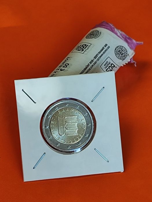 Moedas de 2€ UNC da Estónia - 2025 Primeiro Texto Impresso em Estónio
